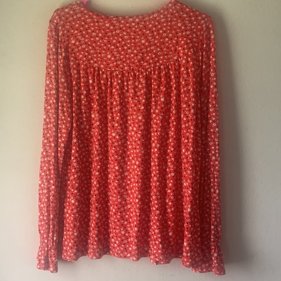 Boden Red Flare Cuff Jersey Top size 10 - Picture 5 of 8